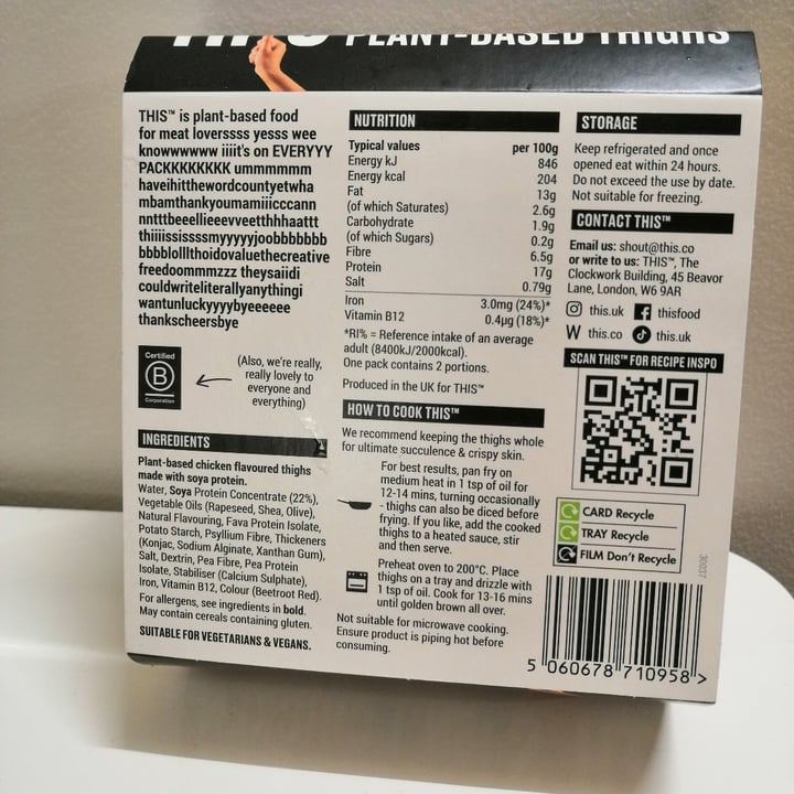 photo of THIS Isn't Chicken Thighs shared by @veganty on  14 Jul 2024 - review