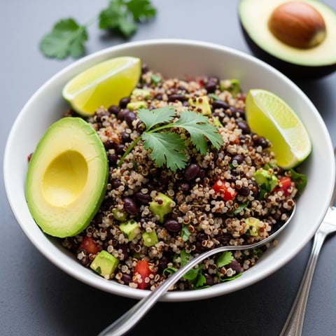 Quick & Easy Vegan Quinoa Black Bean Salad Bowl (Gluten-Free, Dairy-Free)
