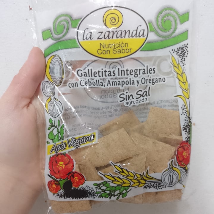 photo of La Zaranda Galletitas Integrales Con Cebolla, Amapola Y Orégano shared by @belenvegan on  23 Aug 2023 - review