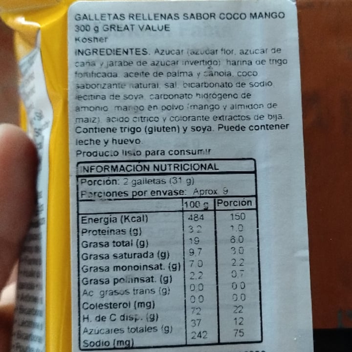 photo of Great Value  Coconut Mango Cookies shared by @catamartins on  26 Oct 2024 - review
