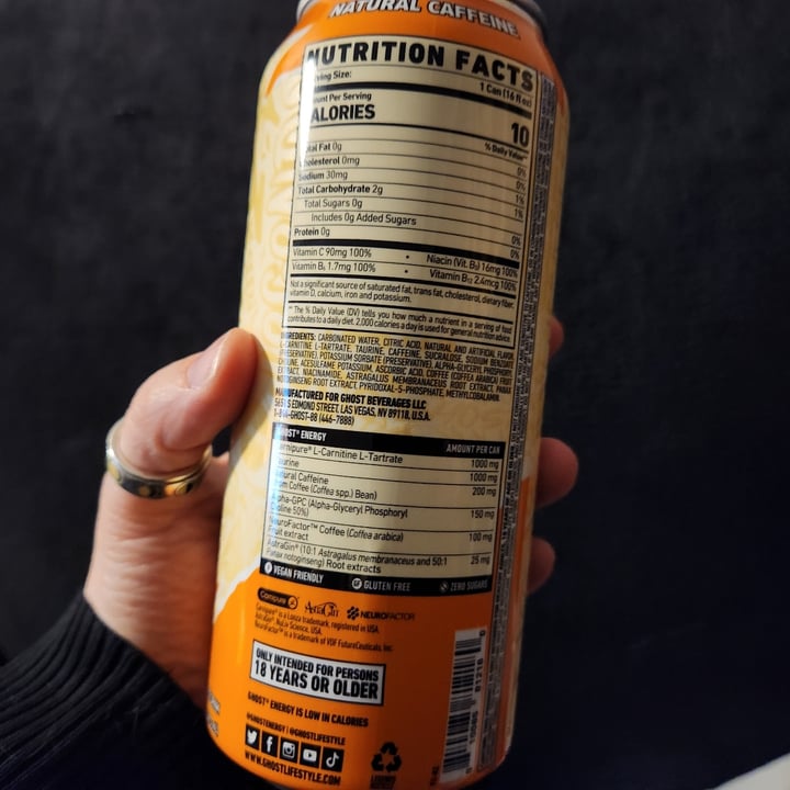 photo of Ghost Orange Cream Energy Drink shared by @theveganwitch13 on  27 Mar 2024 - review