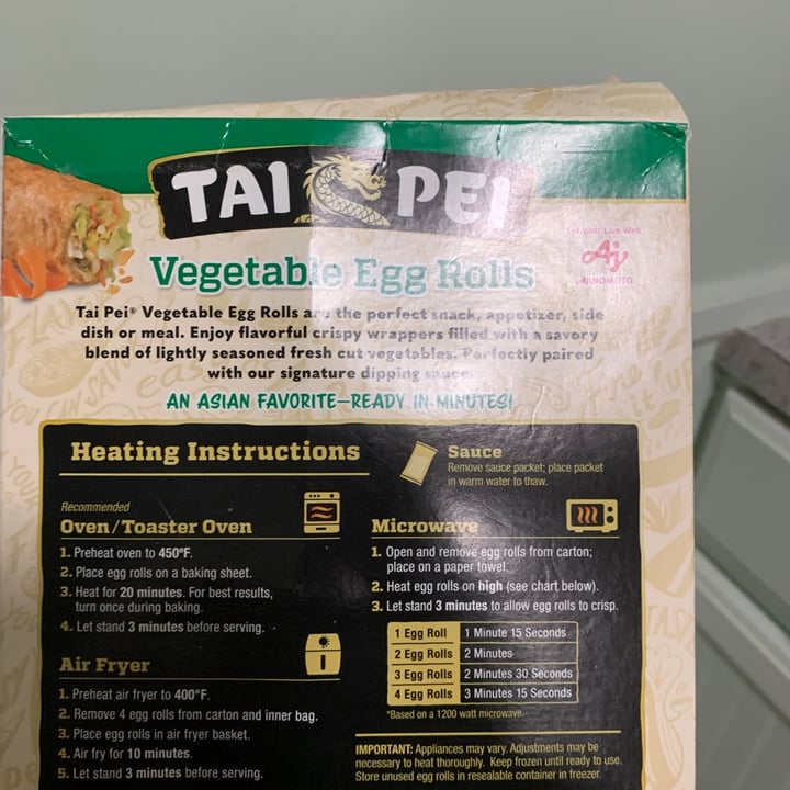 photo of Tai Pei Vegetable Egg Rolls shared by @onehungryvegan on  21 Sep 2023 - review
