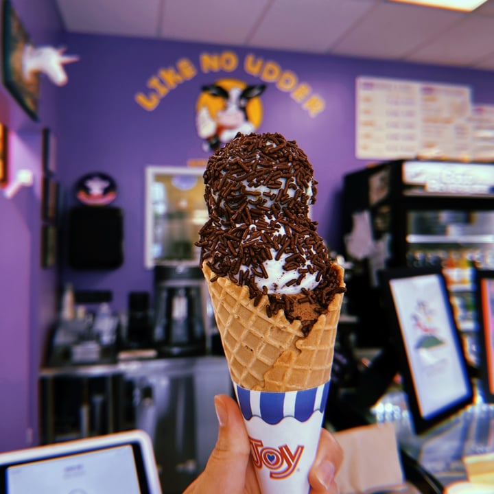 photo of Like No Udder Waffle Cone With 3 Flavors shared by @jordaneatsplants on  30 May 2025 - review