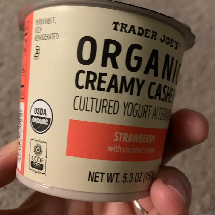 photo of Trader Joe's Organic Creamy Cashew Cultured Yogurt Alternative Strawberry shared by @rochi09 on  12 Oct 2023 - review