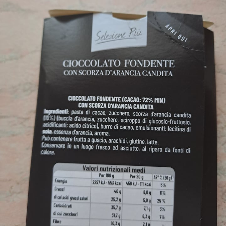 photo of Selezione più Cioccolato fondente con scorza d'arancia candita shared by @alechampe on  19 Sep 2025 - review