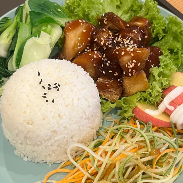 Photo of the dish “Steamed Rice with Sweet and Sour Monkeyhead”