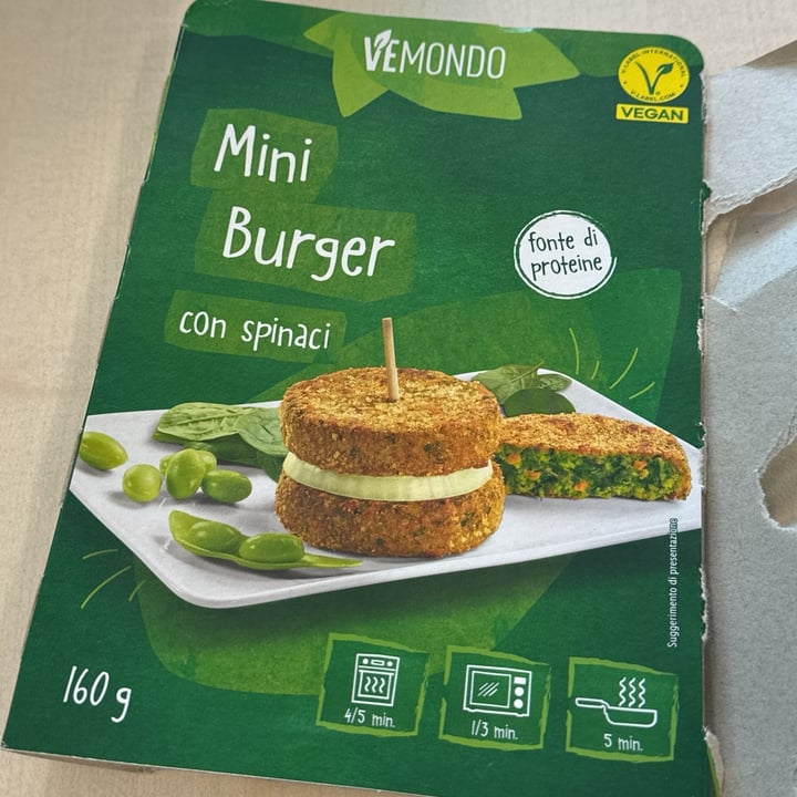 photo of Vemondo Mini burger con spinaci shared by @alicebradipo on  04 Apr 2024 - review