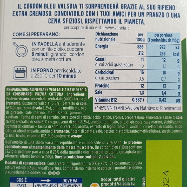 photo of Valsoia Cordon Bleu shared by @luana92 on  10 Aug 2024 - review