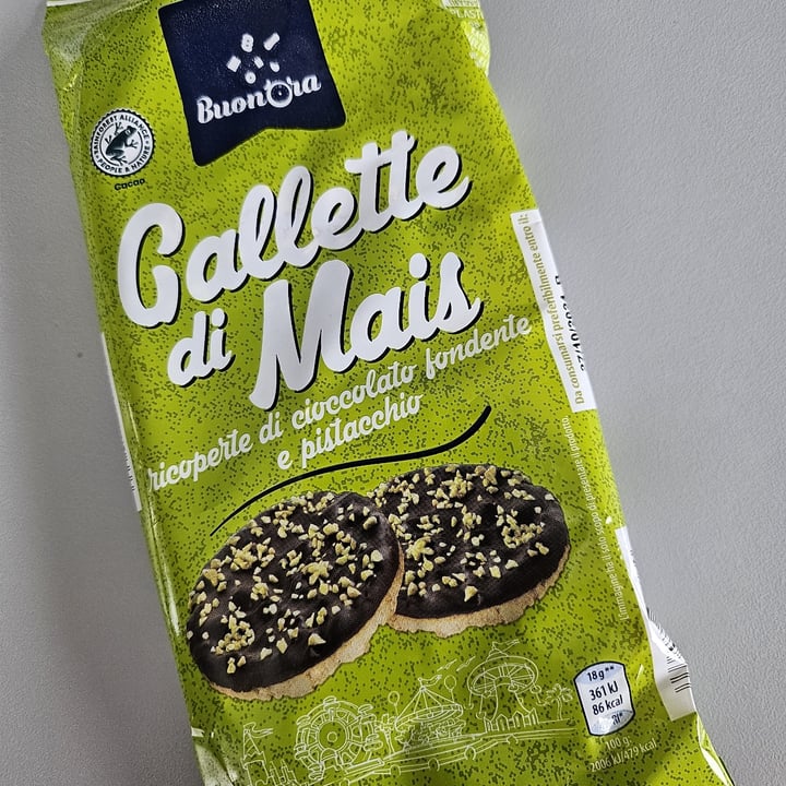 photo of Buonora Gallette di mais ricoperte di cioccolato fondente e pistacchio shared by @lavinia88 on  14 Nov 2023 - review