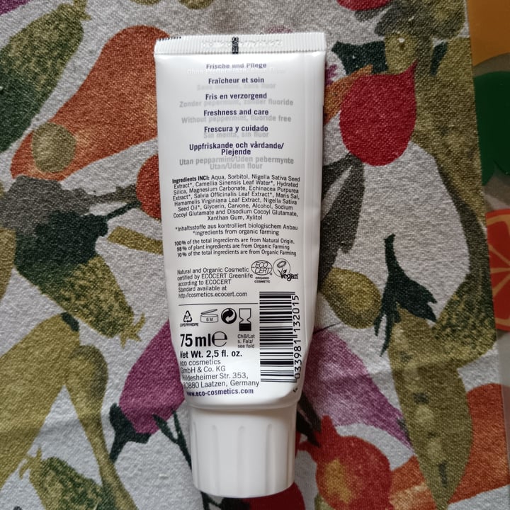 photo of ECO Cosmetics toothpaste shared by @nospecismo on  07 May 2025 - review