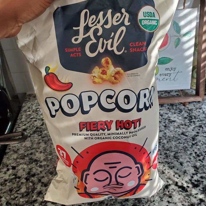 photo of Lesser Evil Snacks popcorn fiery hot shared by @keyz2026 on  20 May 2024 - review