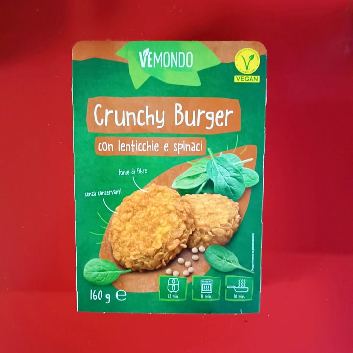 photo of Vemondo *Crunchy  Burgher*  Con Lenticchie E Spinaci shared by @mariagraziav on  29 May 2024 - review