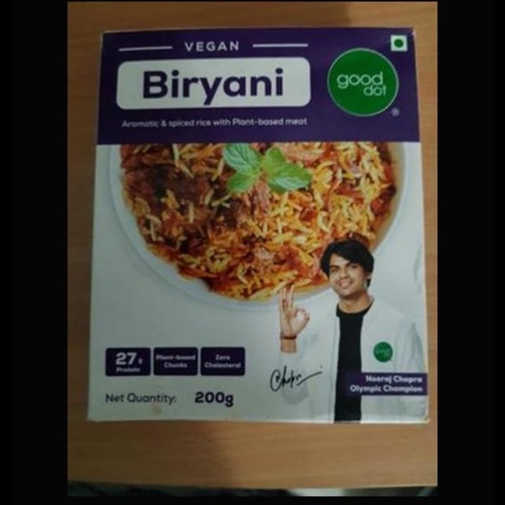 photo of Good Dot vegan biryani shared by @henroosterlover83 on  03 Jul 2024 - review