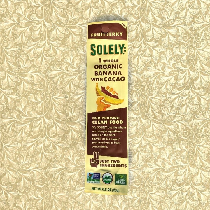 photo of Solely 1 Whole Banana with Cacao Fruit Jerky shared by @glutenfreevee on  18 Mar 2024 - review