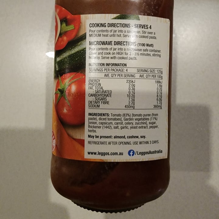 photo of Leggo’s Garden Vegetable shared by @teamaldous on  10 Oct 2025 - review