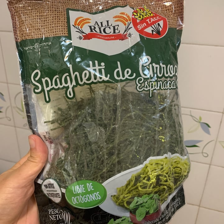 photo of All Rice Spaghetti de Arroz de Espinaca shared by @lurethemwithfood on  30 Apr 2024 - review