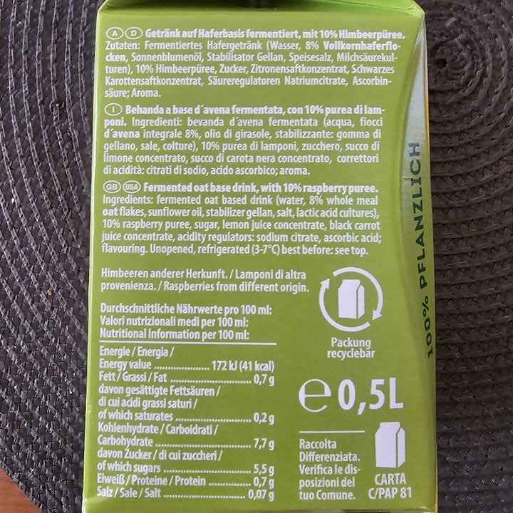 photo of Lattella Lattella Vegan Himbeer shared by @jennycom on  08 Jun 2024 - review
