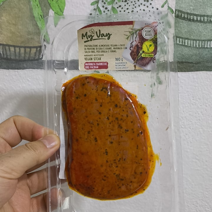photo of MyVay Bistecca Vegana Marinata BBQ shared by @fernandoveganboccia on  27 Jun 2025 - review