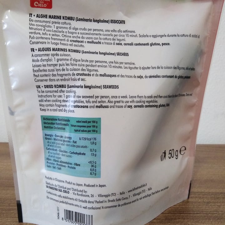 photo of La Finestra Sul Cielo Alghe marine kombu shared by @francescovegan on  26 Jul 2024 - review