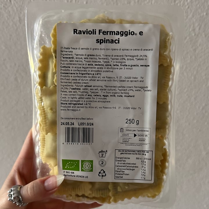 photo of Fermaggio Ravioli fermaggio e spinaci shared by @soniamartini on  16 Mar 2024 - review