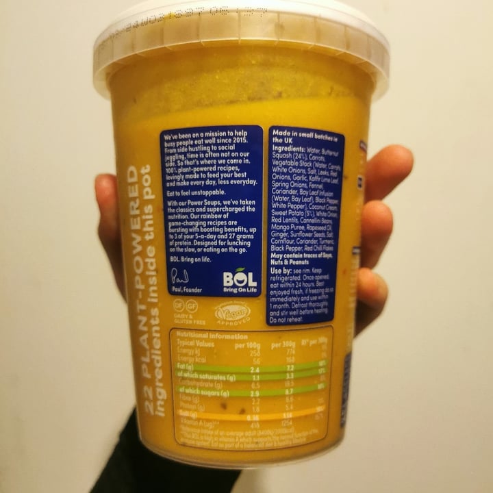 photo of BOL Butternut Squash & Chilli Immunity Boosting Power Soup shared by @arualtyrell on  22 Mar 2024 - review