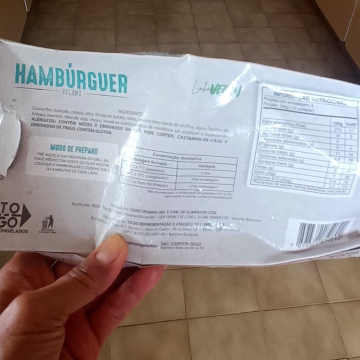 photo of to go congelados Hambúrguer Vegano shared by @carlak on  09 Apr 2025 - review