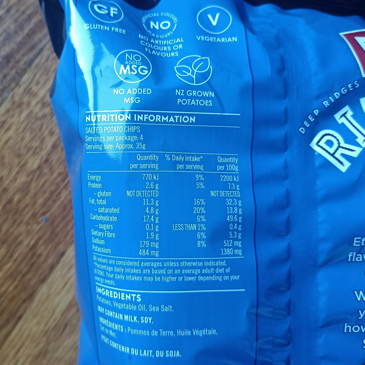Ready Salted Ridgies from ETA - Vegan Product Reviews & Ratings | abillion