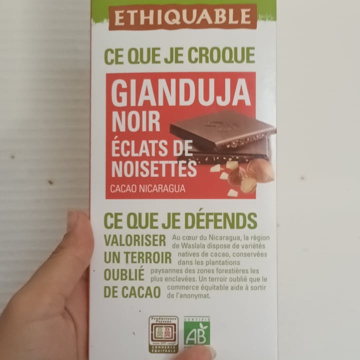 photo of Ethiquable Gianduja Noir Éclat de Noisettes shared by @bbilge on  13 Aug 2024 - review