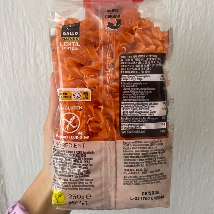photo of Gallo Nature Pasta de lentejas shared by @antiangel on  08 Mar 2024 - review