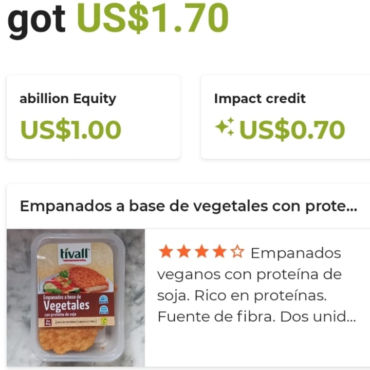 photo of Tivall Empanados a base de vegetales con proteína de soja shared by @animalsvoices on  06 Oct 2023 - review