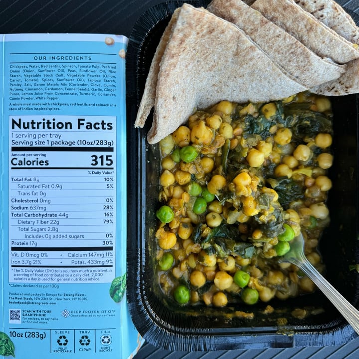 photo of Strong Roots Chickpea & Red Lentil Saag shared by @berryveganplanet on  20 Apr 2024 - review