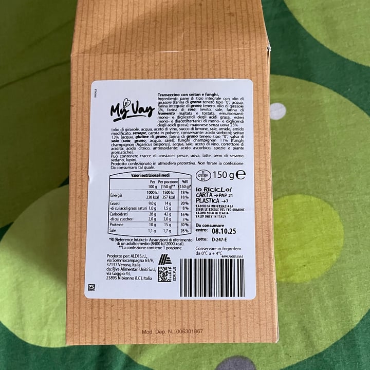 photo of MyVay Tramezzino Seitan E Funghi shared by @marghecassius on  17 Sep 2025 - review