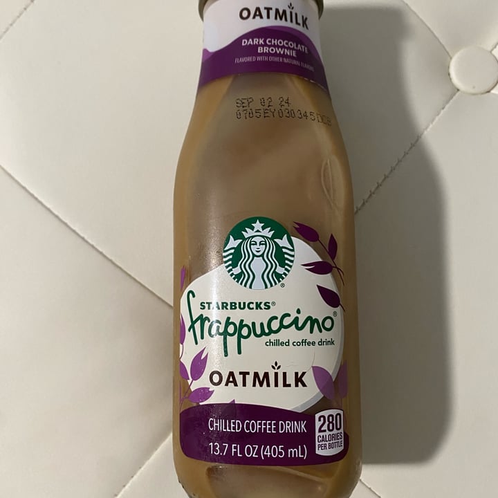 photo of Starbucks dark chocolate brownie oatmilk frappuccino shared by @friendlyvegan on  14 May 2024 - review