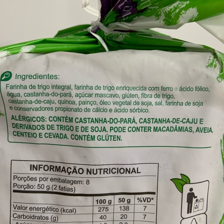 photo of Viver Pão de Forma Integral Com Castanhas E Quinoa shared by @estreladamanha2009 on  16 Nov 2023 - review
