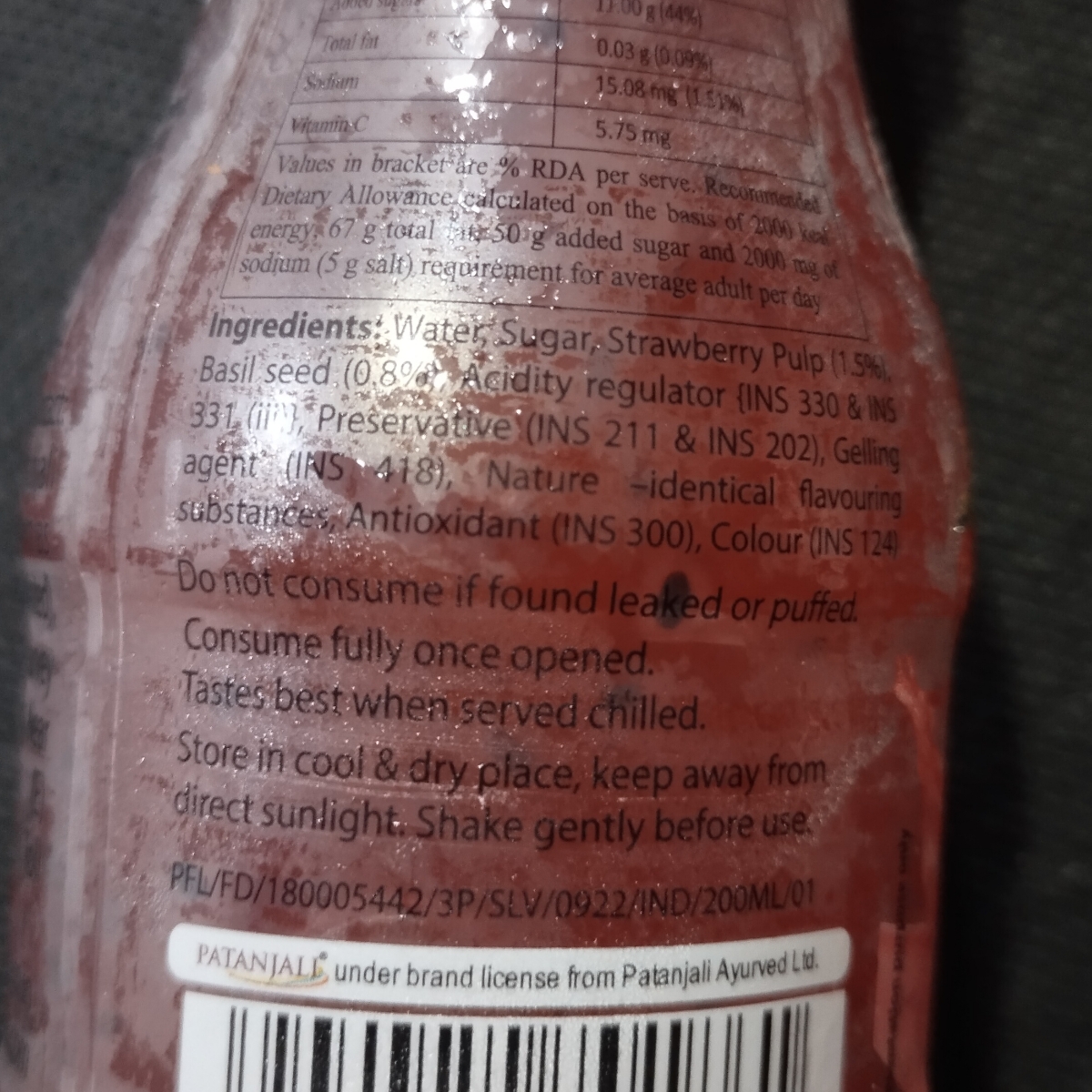 Patanjali Strawberry Basil drink Reviews abillion