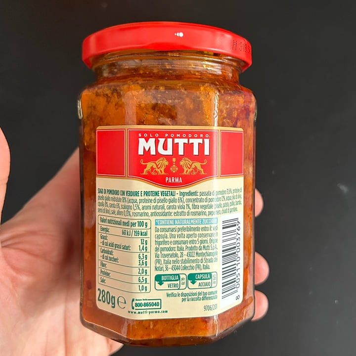 photo of Mutti Ragú Alla Mutti 100%Vegetale shared by @andrea76 on  04 May 2024 - review