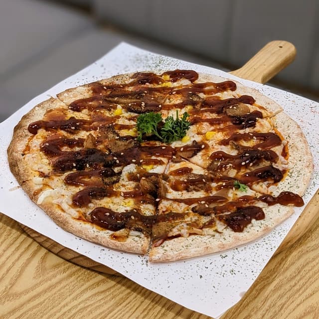 Photo of the dish “Teriyaki Lion Mane Pizza”