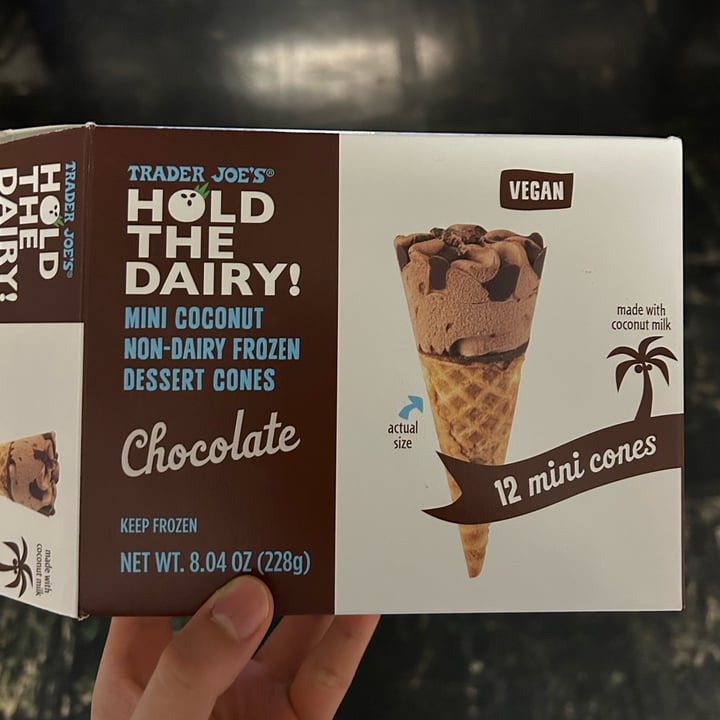 photo of Trader Joe's Hold the Dairy Mini Coconut Non-Dairy Dessert Cones shared by @calista on  21 May 2024 - review