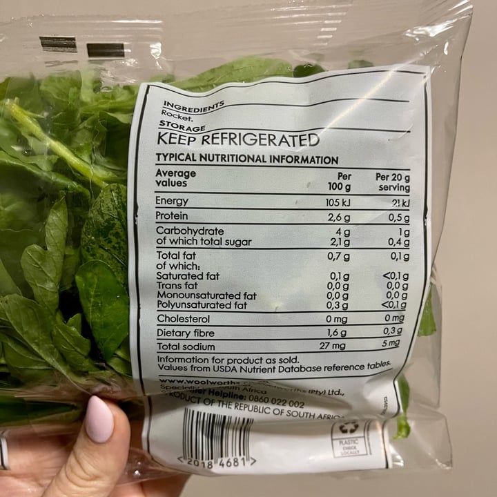 photo of Woolworths Food Solo Leaf Rocket shared by @jeanne-marie on  27 Jan 2024 - review