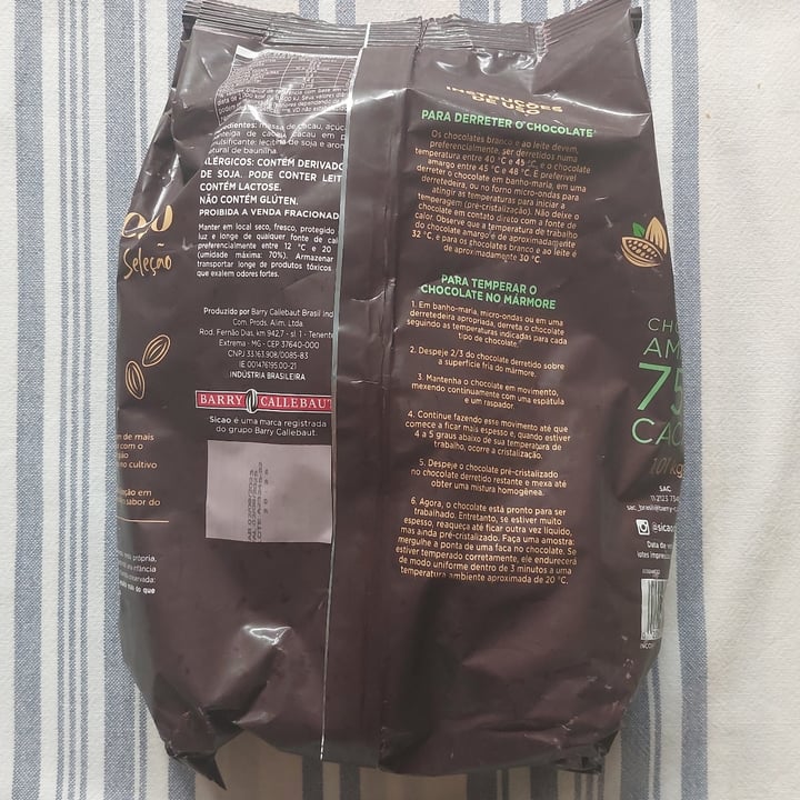 photo of Sicao Chocolate Amargo 75% Cacau shared by @jcasati on  11 May 2024 - review