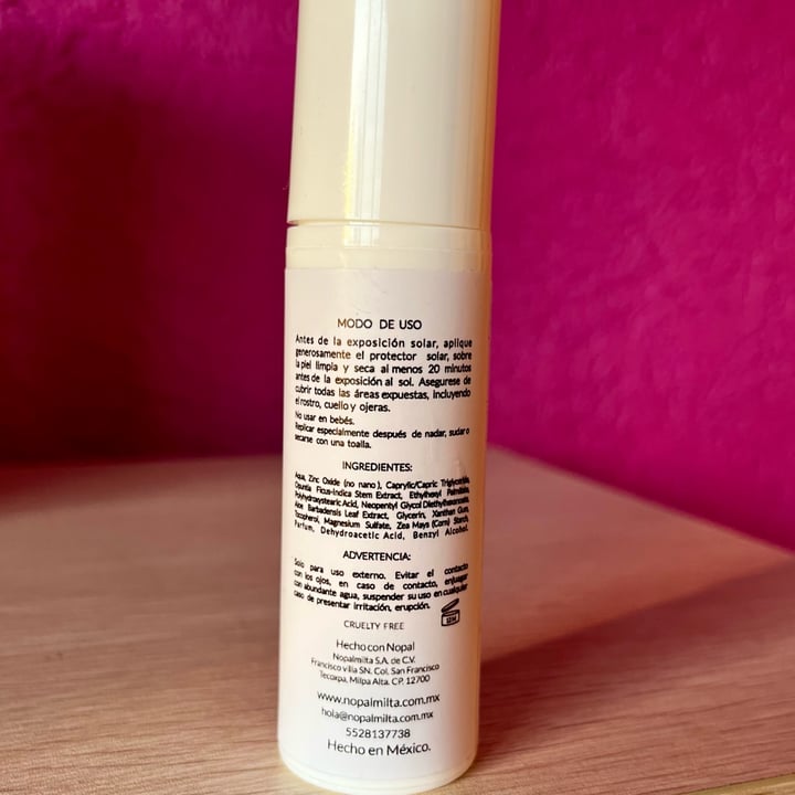 photo of Nopalmilta Protector Solar Mineral y Natural shared by @nancy on  14 Apr 2025 - review