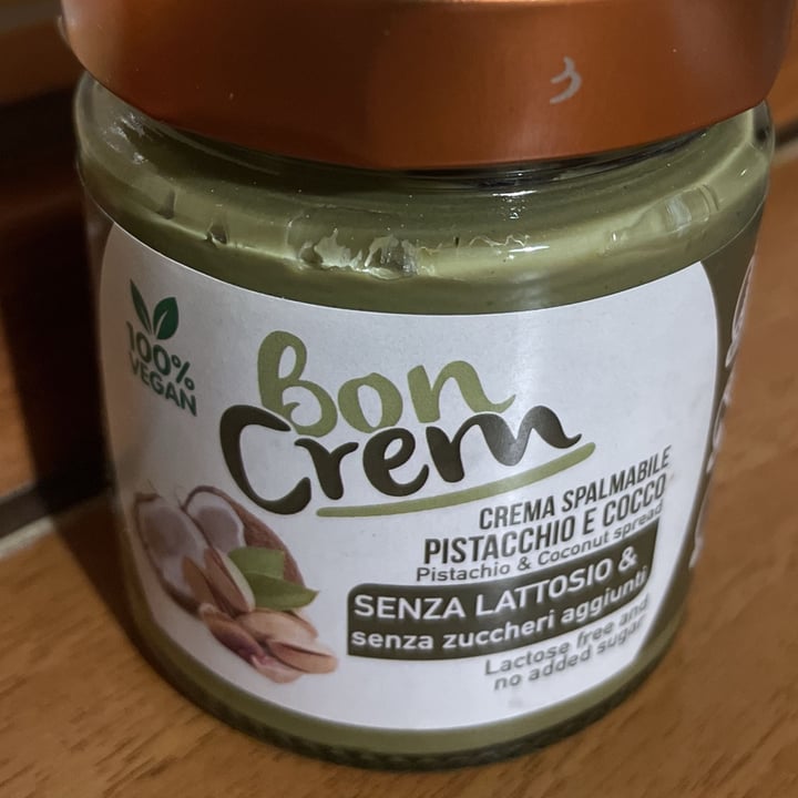 photo of Bon Crem Crema spalmabile Pistacchio e Cocco shared by @lillaveg on  31 Jan 2024 - review