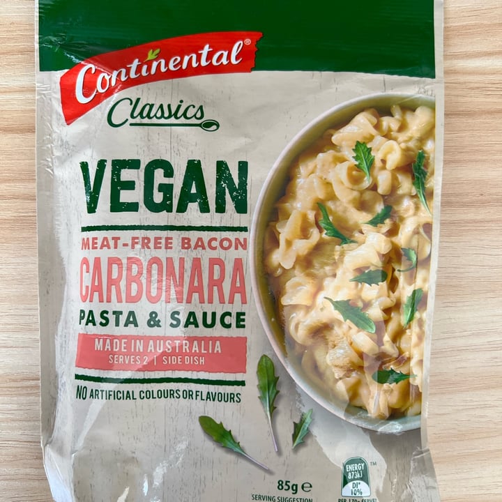 photo of Continental Vegan Meat-Free Bacon Carbonara Pasta & Sauce shared by @jess-m-wright on  19 Aug 2023 - review