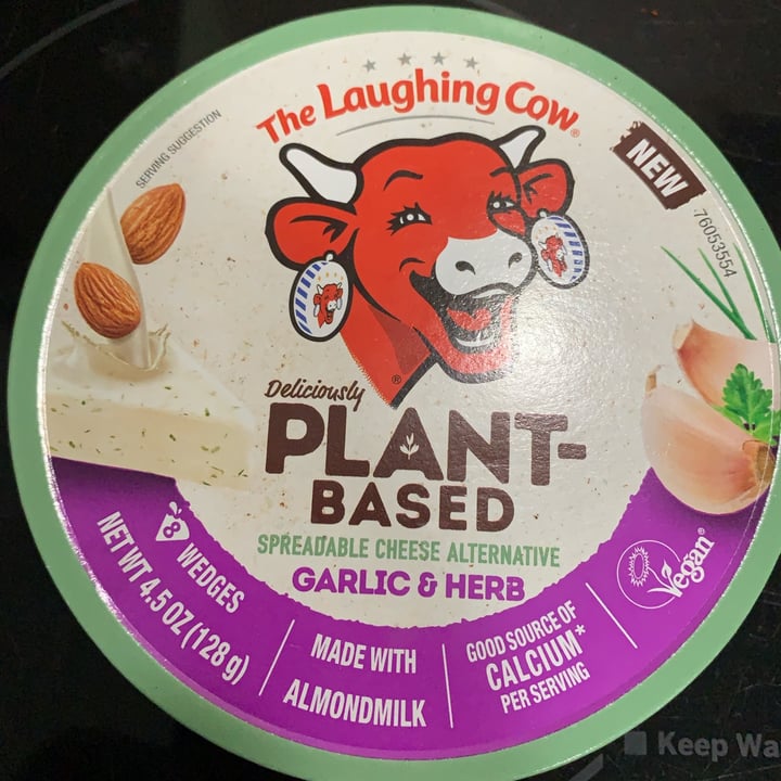 photo of The Laughing Cow garlic and herbs plant based spread shared by @onehungryvegan on  02 Apr 2024 - review