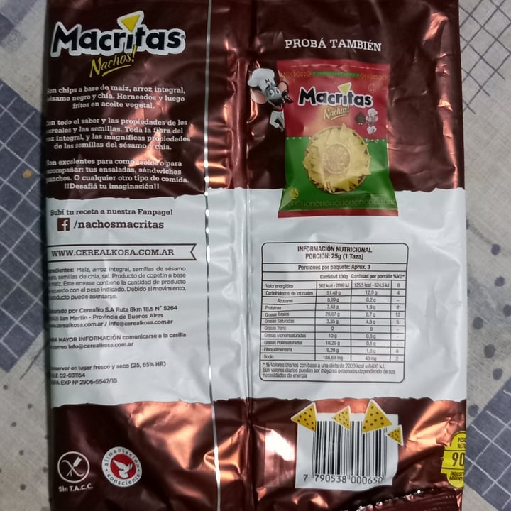 photo of Macritas Nachos Multicereal shared by @-fa on  21 Jan 2024 - review