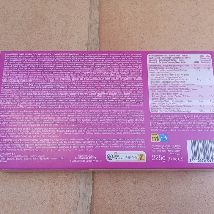 photo of Gullón Sándwich crema de chocolate sin gluten shared by @titoherbito on  05 Oct 2025 - review
