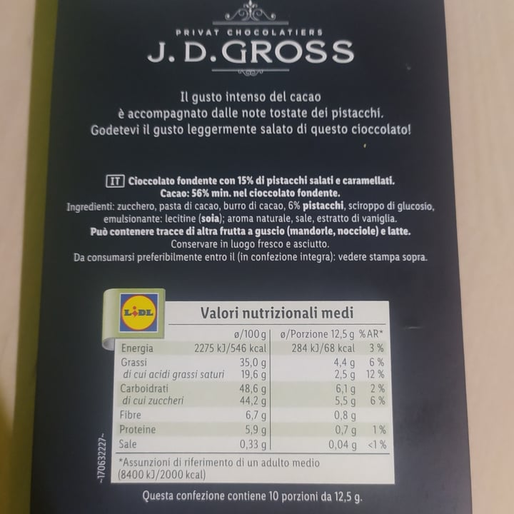 photo of J.D Gross Exclusive Dark Chocolate Pistachio shared by @lalla2527 on  31 Mar 2025 - review