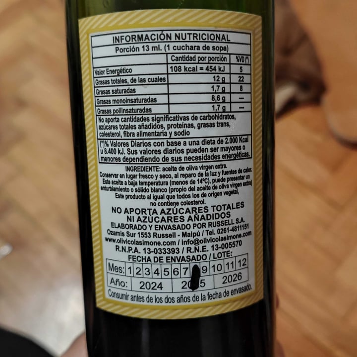 photo of Olivicola Simone Aceite De Oliva Virgen Extra Elaborado Con Aceituna Manzanilla shared by @ncdn on  03 Oct 2025 - review