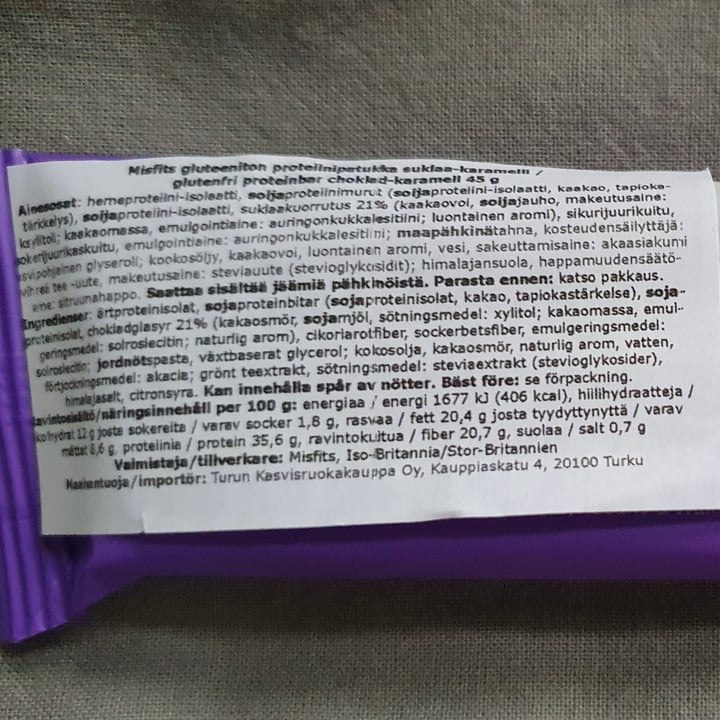 photo of Misfits Plant Powered Chocolate Caramel Protein Bar shared by @siddharthjayaprakash on  01 Jan 2024 - review