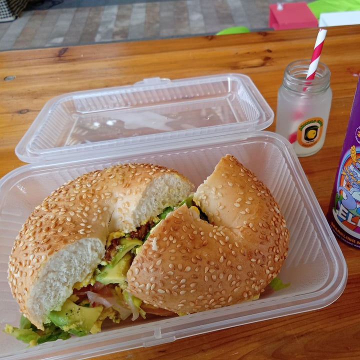 photo of ahimsa cafe deluxe bagel shared by @veganspicegirl on  15 Oct 2023 - review